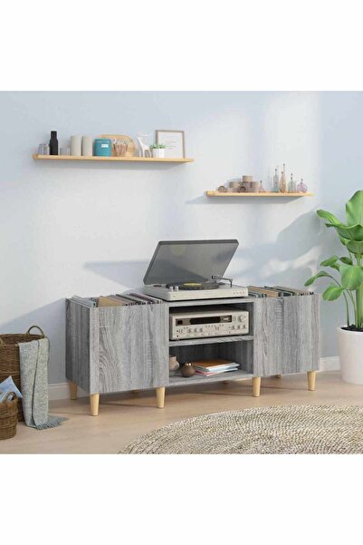 Concept Γκρι θήκη δίσκων Sonoma, 121x38x48 εκ., επεξεργασμένο ξύλο