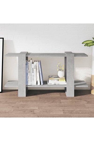 Concept Bibliotecă, gri beton, 100x30x51 cm, lemn compozit