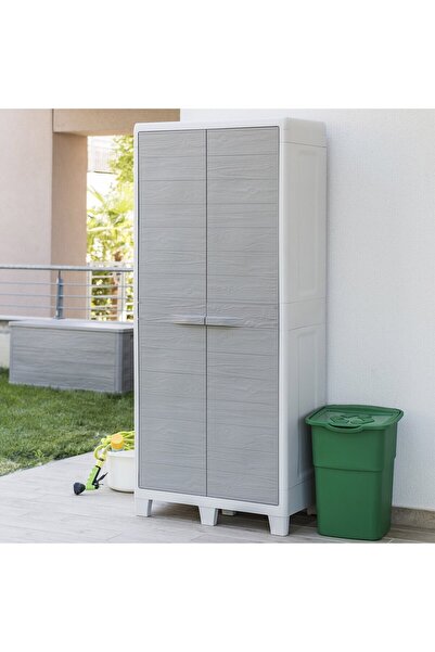 Empressco Genis Boy Bahçe ve Banyo Dolabı, Açık Gri, 78x46x182cm
