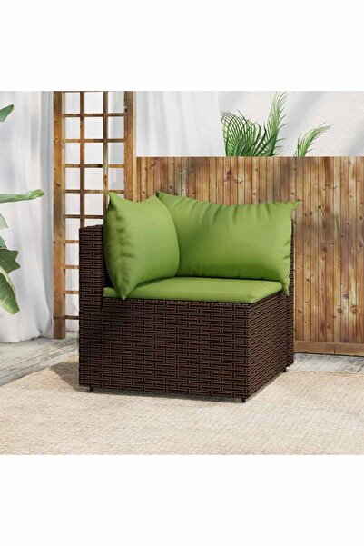 Concept Γωνιακός καναπές με Μαξιλάρι κήπου, καφέ, πολυρατάν