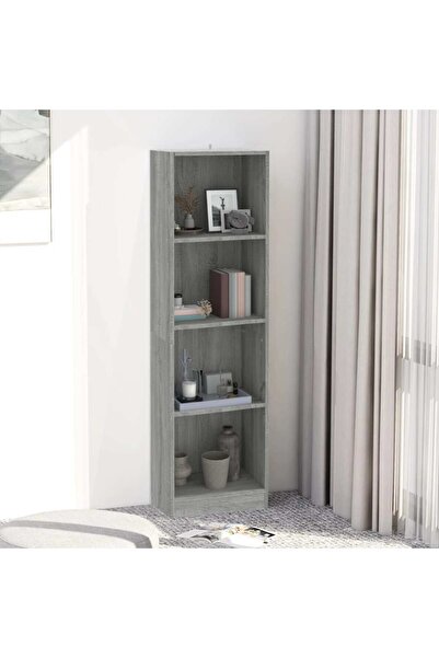Concept Bibliotecă cu 4 niveluri gri sonoma 40x24x143 cm lemn compozit