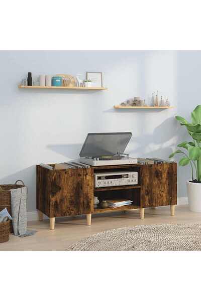 Concept Dulap pentru discuri stejar afumat 121x38x48 cm, lemn prelucrat