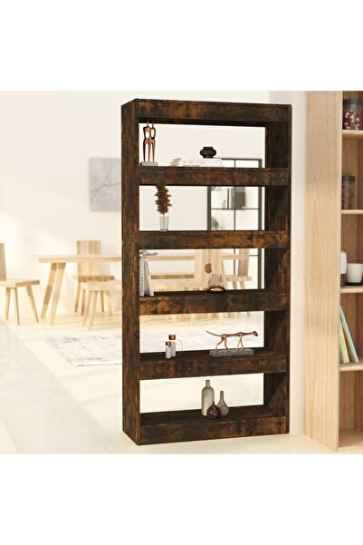 Concept Bookcase/Room divider, smoked oak, 80x30x166 cm, chipboard