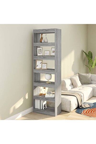Concept Bibliotecă/Separator cameră, gri sonoma, 60x30x198 cm
