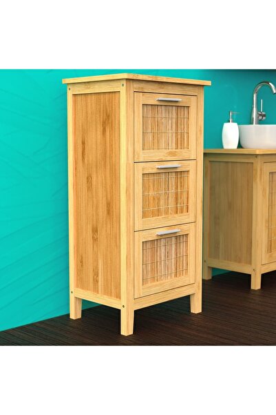 EISL Ντουλάπι μπάνιου με 3 συρτάρια, 30x42x82 εκ., Μπαμπού