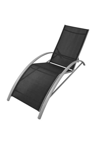 Concept Ξαπλώστρα παραλίας, μαύρη, αλουμινίου