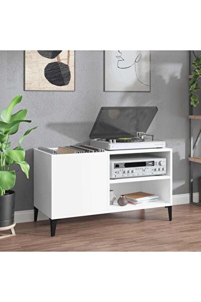 Concept Comodă discuri, alb, 84,5x38x48 cm, lemn prelucrat