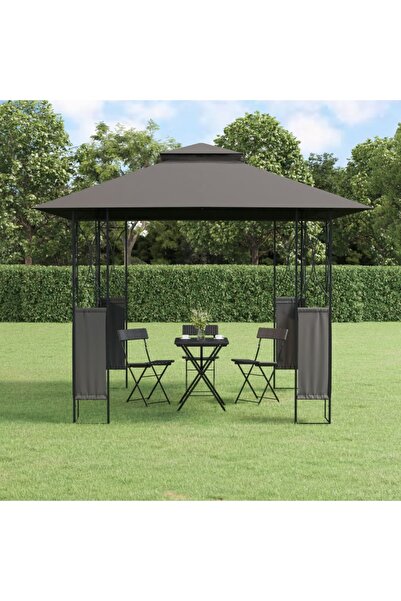 Concept Foișor cu acoperiș, antracit, 300x300x270 cm, oțel