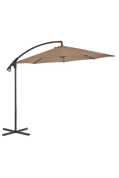 Concept Umbrelă suspendată cu stâlp din oțel, gri taupe, 300 cm