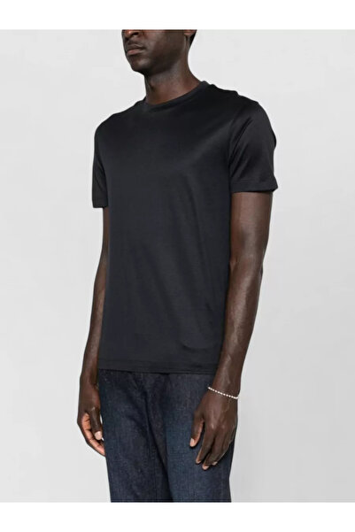 Emporio Armani Men's Short Sleeve Crew Neck Relaxed Cut Navy Blue T-Shirt Em0...