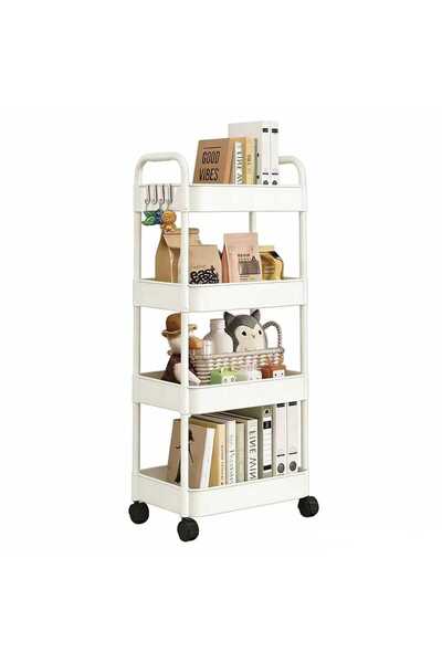 WAMIT 4-Tier Rolling Shelves,Home Storage,Cart Organizer,Suitable For Narrow ...