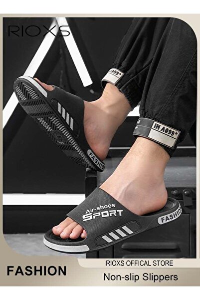 RIOXS Slippers For Men, Comfy Lightweight Flat Slippers, Men's Home Shower Sl...