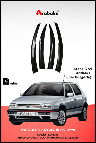 Arabaks VW Golf 3 1991-1998 Cam Rüzgarlığı 4'lü Takım (MUGEN TİP, DAYANIKLI M...