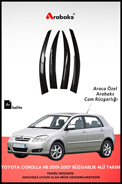 Arabaks Toyota Corolla HB 2001-2007 Cam Rüzgarlığı 4'lü Takım (MUGEN TİP, DAY...