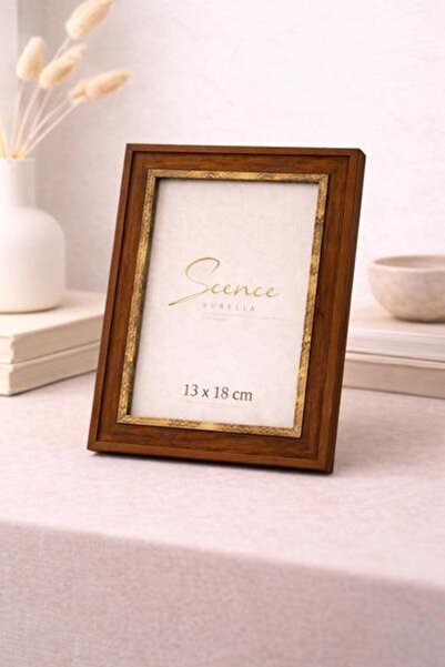 OEM Decorative wooden photo frame with gold insert, dark brown color, for des...