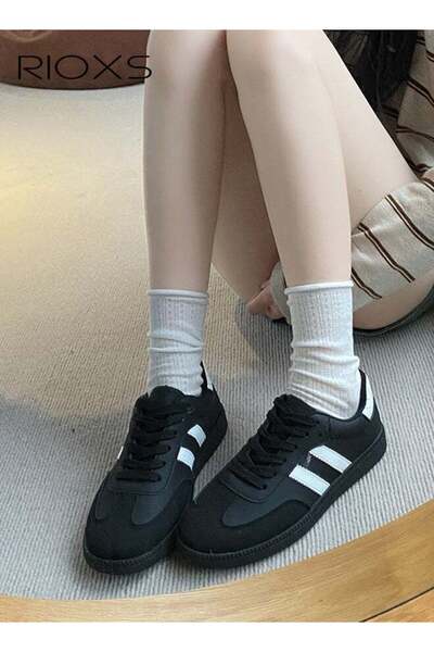 RIOXS Womens Athlesiure Shoes, Classic Retro Trainers Shoes, Casual Lace-Up L...