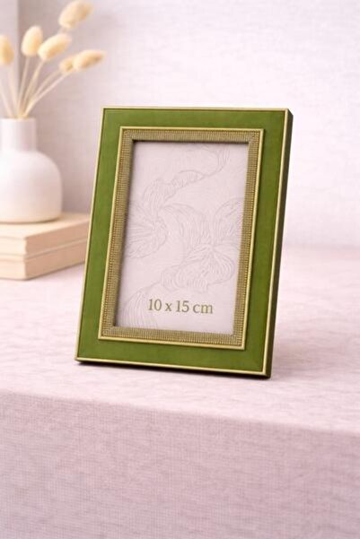 OEM Elegant wooden photo frame with gold border, Green color, for photos 10 x...