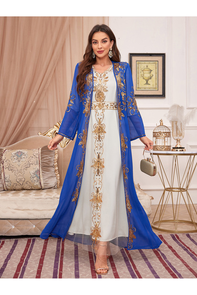 Madam Uniq Ladies' sequin nail bead long sleeved gorgeous and elegant two-pie...