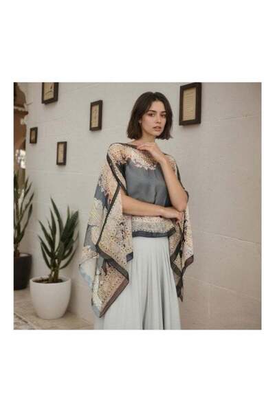 Generic Retro Black and Brown Paisley Print Shawl