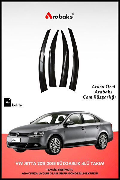 Arabaks VW Jetta 2011-2018 Cam Rüzgarlığı 4'lü Takım (MUGEN TİP, DAYANIKLI MA...