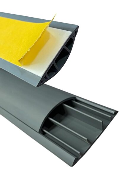 Empressco Kendinden Yapışkanlı 50x12mm Gri Balık Sırtı Kablo Kanalı 1 Metre