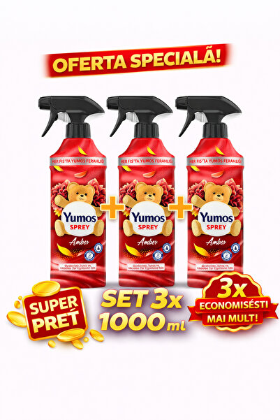 Yumoş SET 3 Yumoș Spray Amber sakura for Clothes and Textiles 450 ml