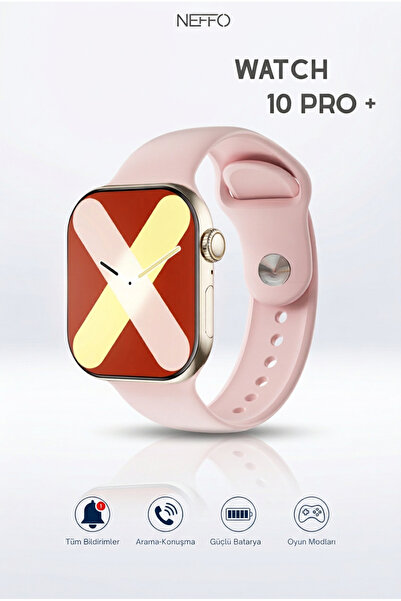 NEFFO Watch 10 Pro Plus 2 Gb Hafızalı Android ve İos Uyumlu Pembe Akıllı Saat