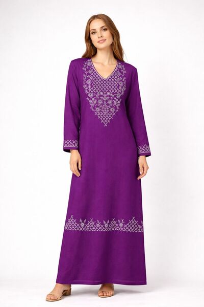 Kareem Miss Salma Women's jalabiya with distinctive oriental embroidery, soft...
