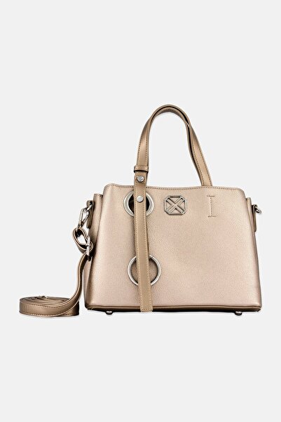XTI Women Metal Logo Handbag, Silver