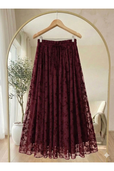 MyZesa Floral Flock Lined Belt Pack of Tulle Skirts