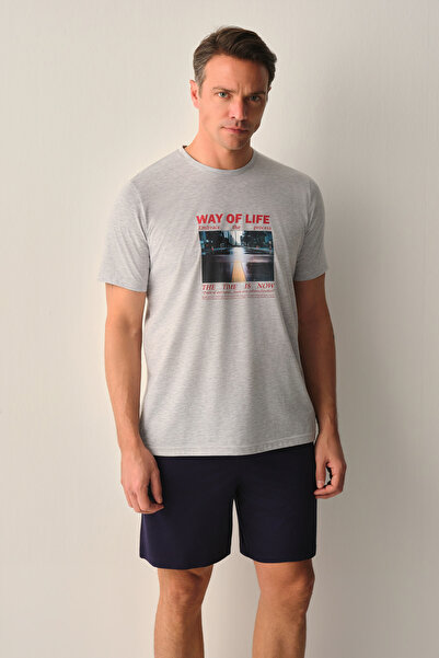 SUWEN Σετ ανδρικών σορτς πιτζάμες Wall