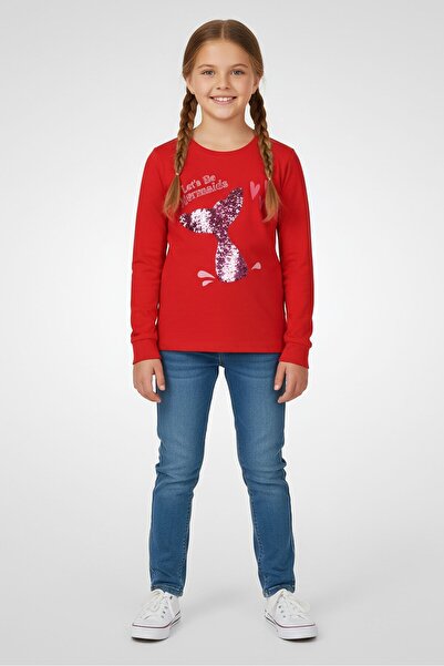 Hamleys Kids Girl Graphic Print Long Sleeve T-Shirt, Red