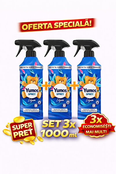 Yumoş SET 3 Yumoș Lilyum Spray for Clothes and Textiles 450 ml