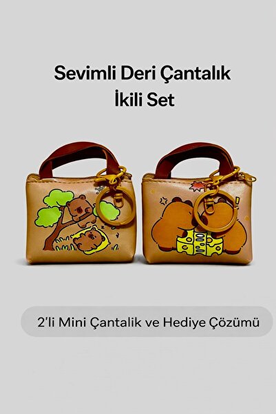 2’li Mini Çantalık Anahtarlık Seti Sevimli Tasarım Çanta Süsü Hediyelik