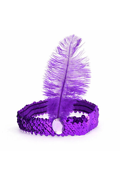Generic Brand Purple Feathered Retro Charleston Headband - 70S-80S-90S Party ...