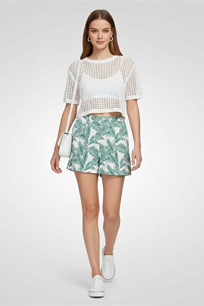 Fire & Glory شورت نسائي أساسي بطبعة كاملة، متعدد الألوان