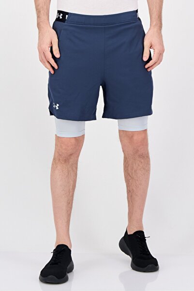 Under Armour شورت تدريب رجالي 2 في 1، رمادي داونبور