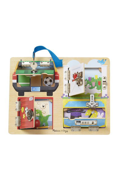 Melissa & Doug Wooden Activity Board Lock And Latch (806100)