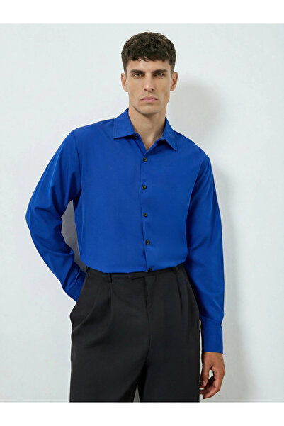 Take Two By Styli Men Blue Buttoned Long Sleeve Shirt