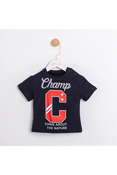 Cumino Boys' Dark Blue Printed Bodysuit