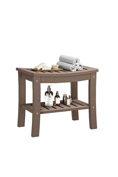 Garvee Shower Bench with Storage Shelf,Bathroom Stool,Non-Slip Surface for In...