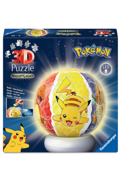 RAVENSBURGER Lampă de noapte Puzzle Ball Pokemon 72 buc (12008053)