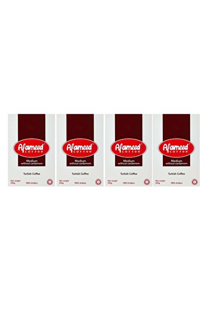 alameed Turkish Coffee Medium without Cardamom 250grams x 4