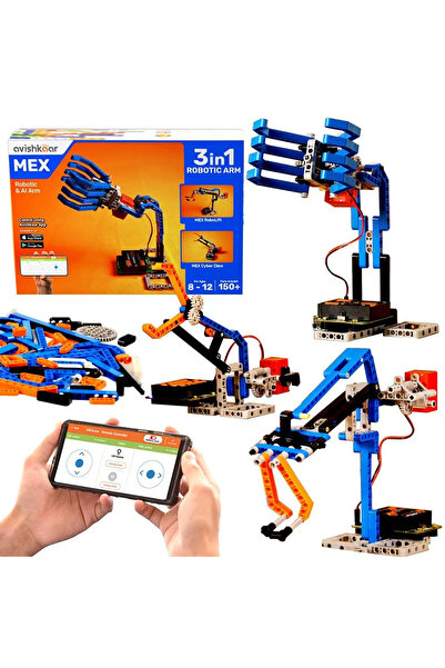 avishkaar Kit robotica pentru copii, MEX 3-in-1 Robotic ARM Kit