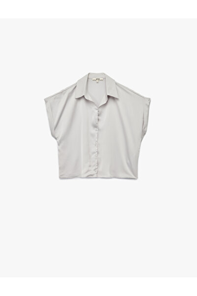 Koton Regular Fit Short Sleeve Satin Shirt