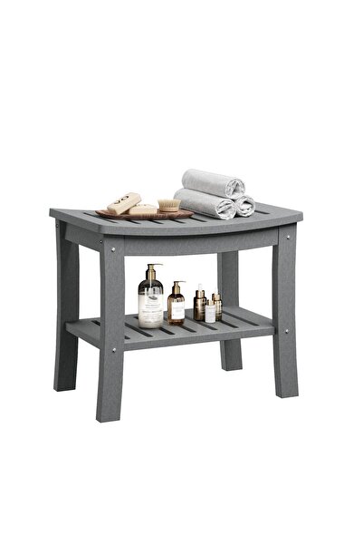 Garvee مقعد استحمام مع رف تخزين، كرسي حمام، سطح مانع للانزلاق للاستخدام الداخ...