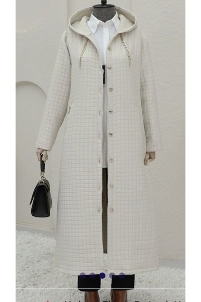 ZENNE TOPTAN Kapişonlu uzun kapitone kaban