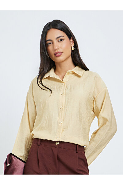 Styli Yellow Long Sleeve Oversized Shirt