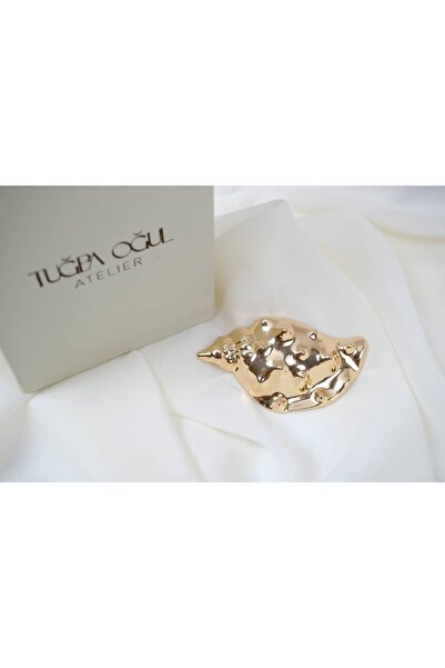 ATELİER TUĞBA BRŞ068 DENİZ KABUĞU MODEL GOLD BROŞ