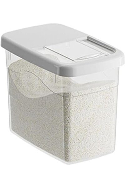 Arabest Rice Bucket, Storage Container with Lid, for Beans, Rice (White)